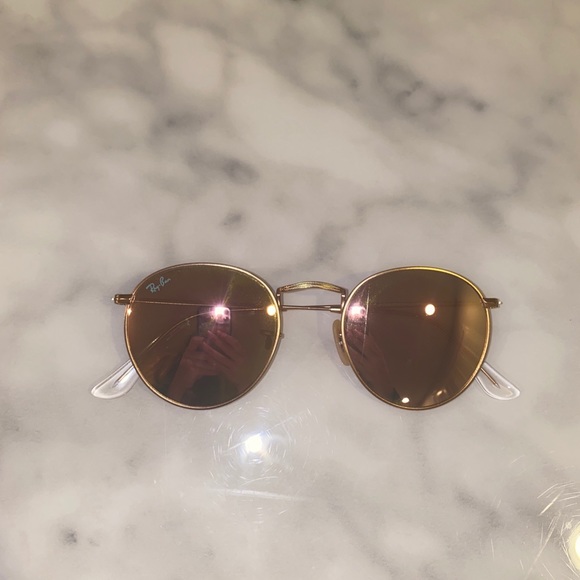 COPY - AUTHENTIC ROSE GOLD ROUND RAY BAN SUNGLASS… - Picture 2 of 5